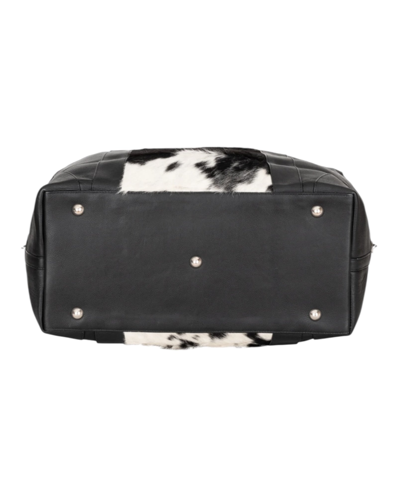 'Outback' Cowhide Weekender Duffle Bag - Black