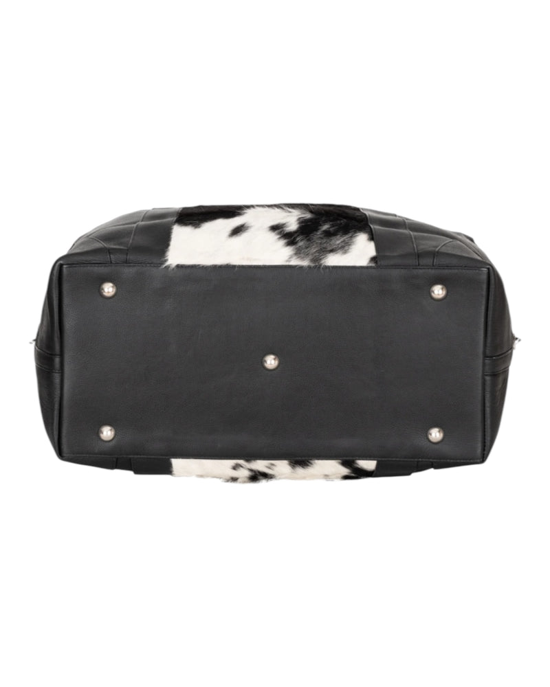 'Outback' Cowhide Weekender Duffle Bag - Black