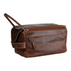 ‘Darwin' Leather Travel Wash Bag - Sandel