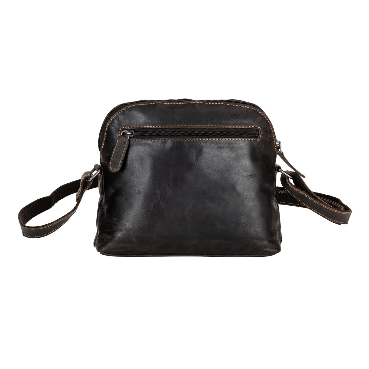 ‘Explorer' Leather Compact Crossbody Bag – Vintage Brown
