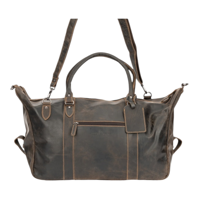 The Weekender Leather Duffle Bag - Brown