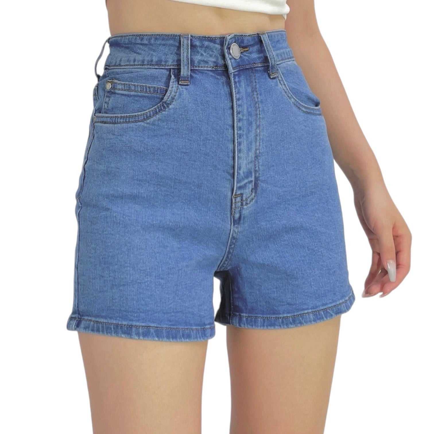 'Laura' Denim Shorts - Medium Wash