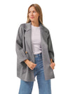 'Eva' Wool Coat - Dark Sage
