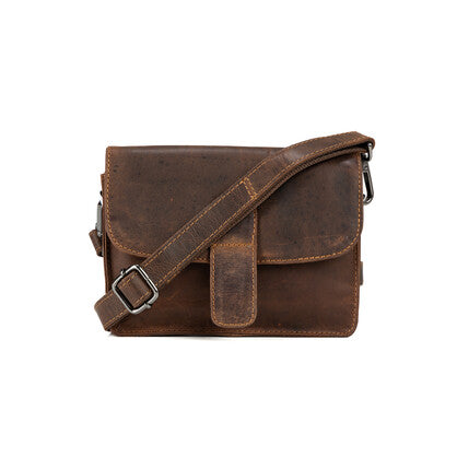 Small Leather Crossbody Mobile Bag - Sandel