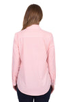 'Jen' Half Placket Long Sleeve Shirt - Coral Gingham