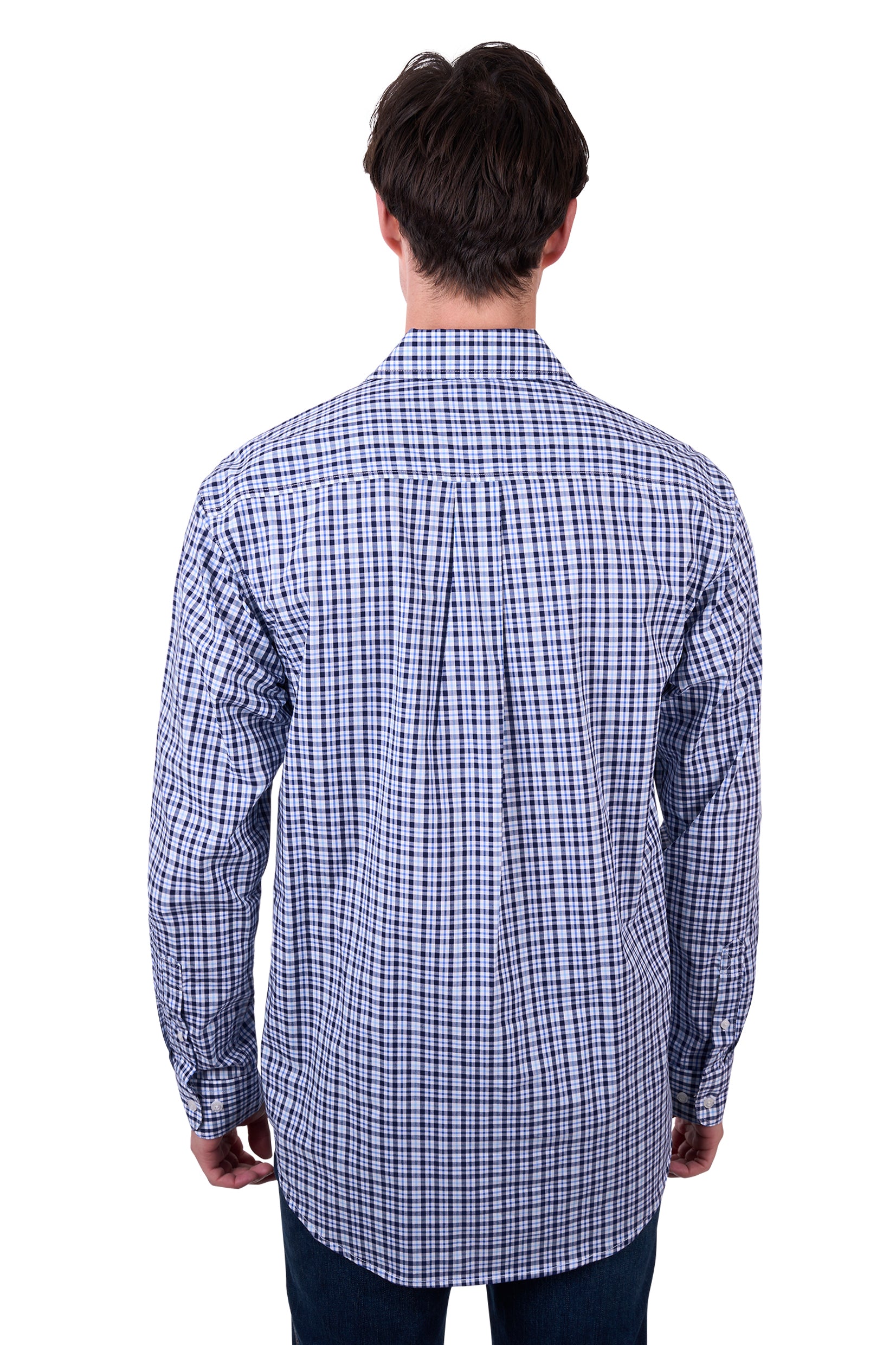 'Coney' Half Placket Long Sleeve Shirt - Navy