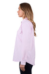 'Milly' Half Placket Long Sleeve Shirt - Pale Pink