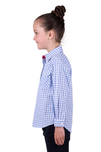 'Rux' Half Button Longsleeve Shirt - Blue Gingham