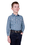 'Rui' Half Button Longsleeve Shirt - Teal/Navy