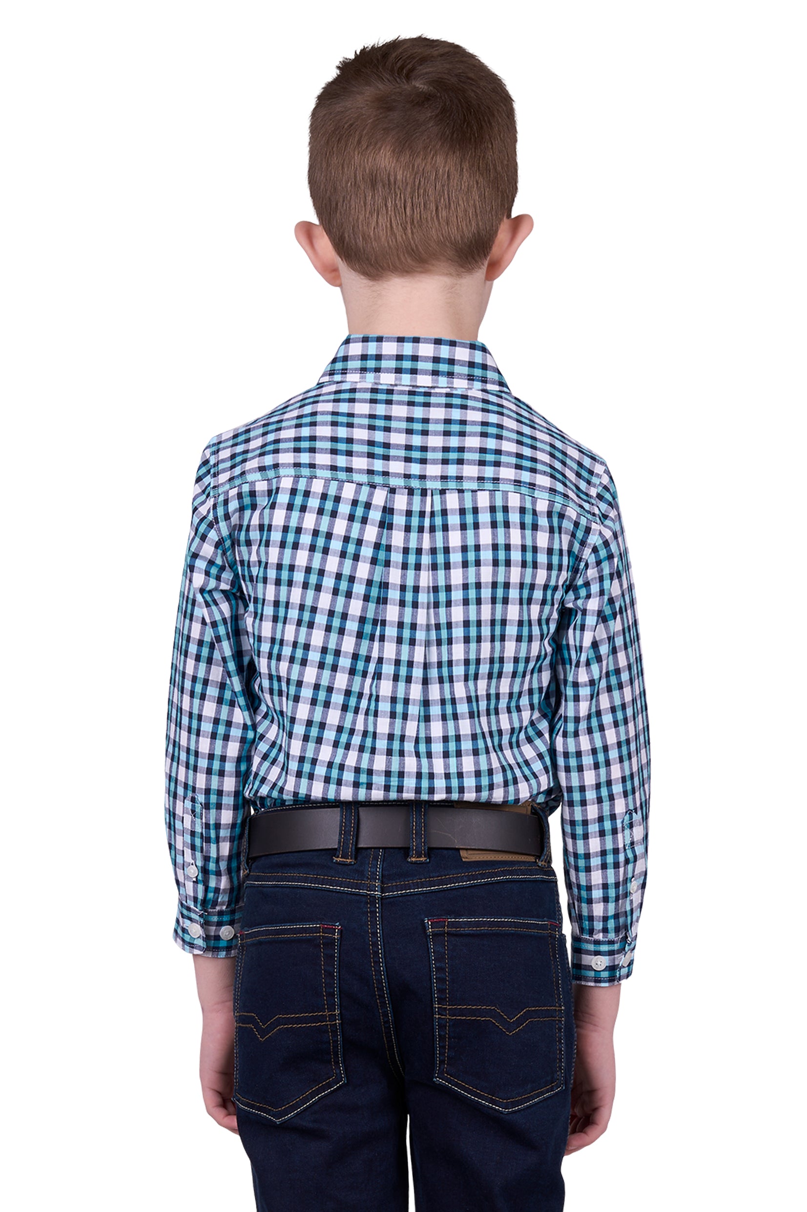 'Rui' Half Button Longsleeve Shirt - Teal/Navy