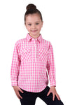 'Melly' Half Button Longsleeve Shirt - Pink Gingham