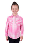 'Melly' Half Button Longsleeve Shirt - Pink Gingham