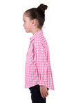 'Melly' Half Button Longsleeve Shirt - Pink Gingham