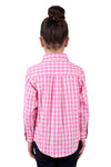 'Melly' Half Button Longsleeve Shirt - Pink Gingham