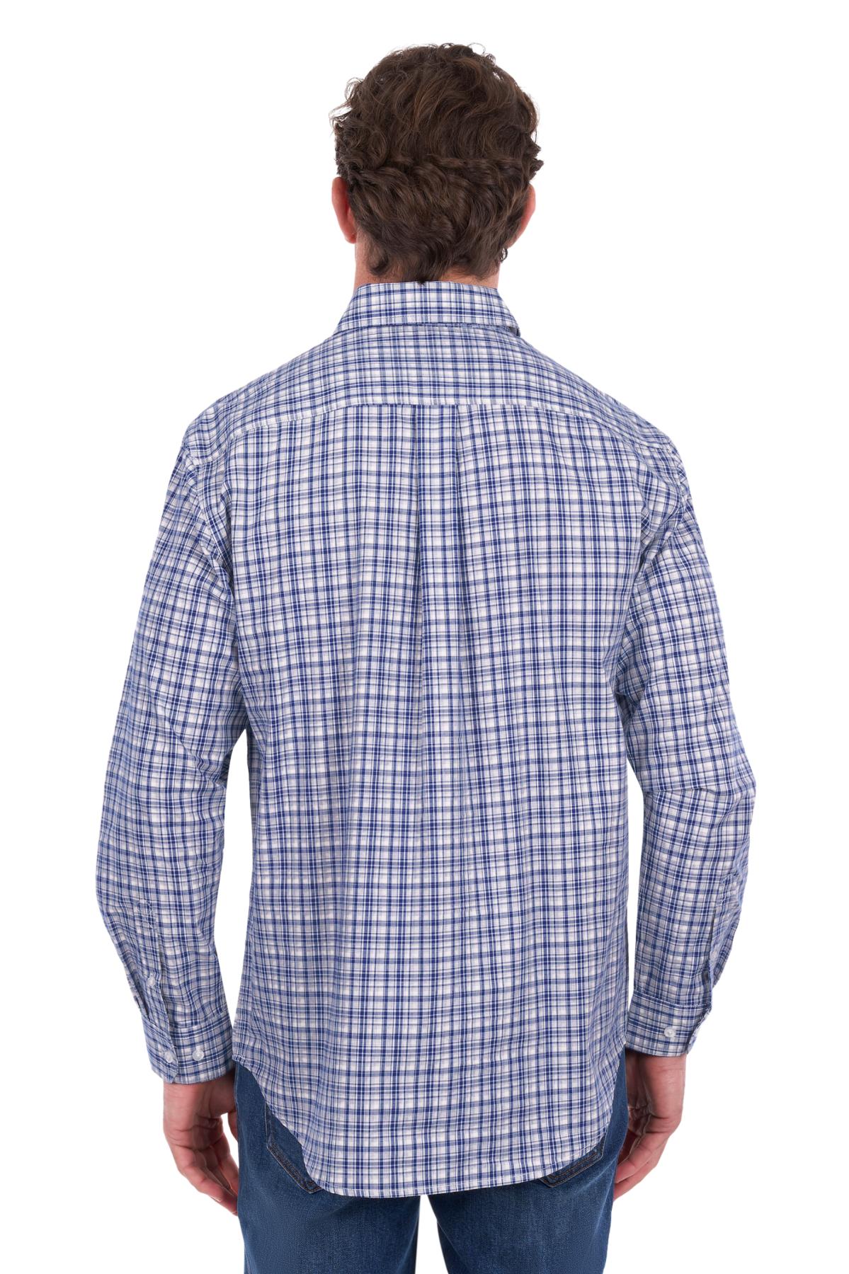 'Brooks' Half Button Longsleeve Shirt - Blue/White
