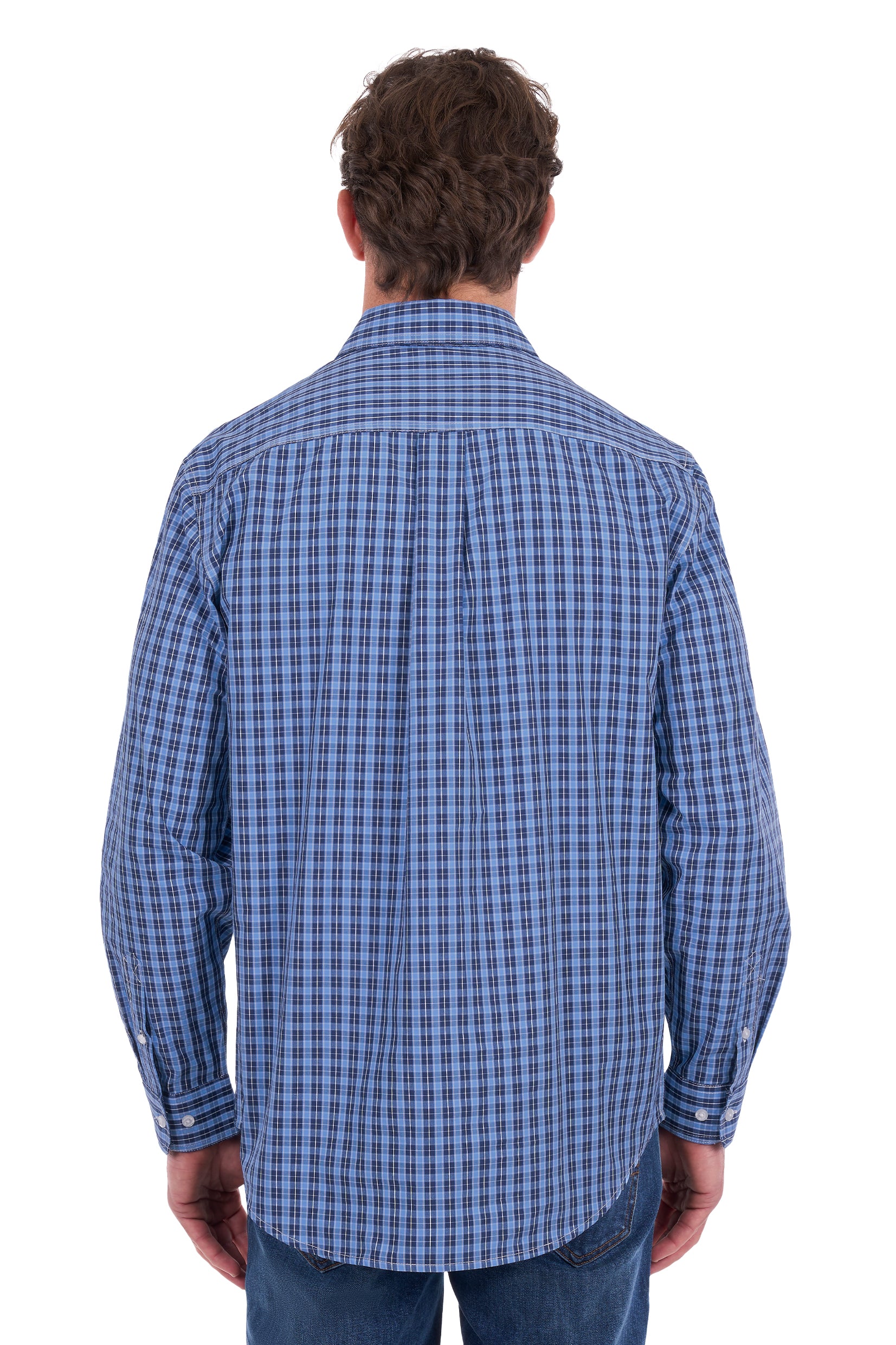 'Wyatt' Half Button Longsleeve Shirt - Blue