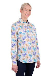 ‘Meadow' Half Placket Longsleeve Shirt - Blue Multi