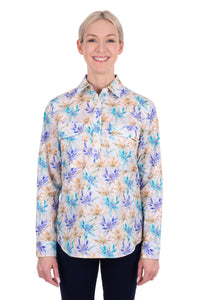 ‘Meadow' Half Placket Longsleeve Shirt - Blue Multi