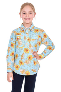 'Sunday’ Half Placket Shirt - Blue/Yellow