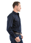 Mens Half Button Workshirt - Dark Navy