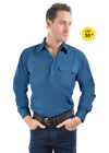 Mens Half Button Workshirt - Blue River