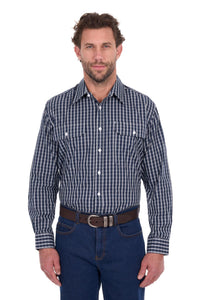 ‘Alex' Longsleeve Shirt - Navy/White