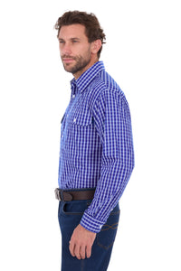 ‘Alex' Longsleeve Shirt - Cobalt/White