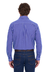 ‘Alex' Longsleeve Shirt - Cobalt/White