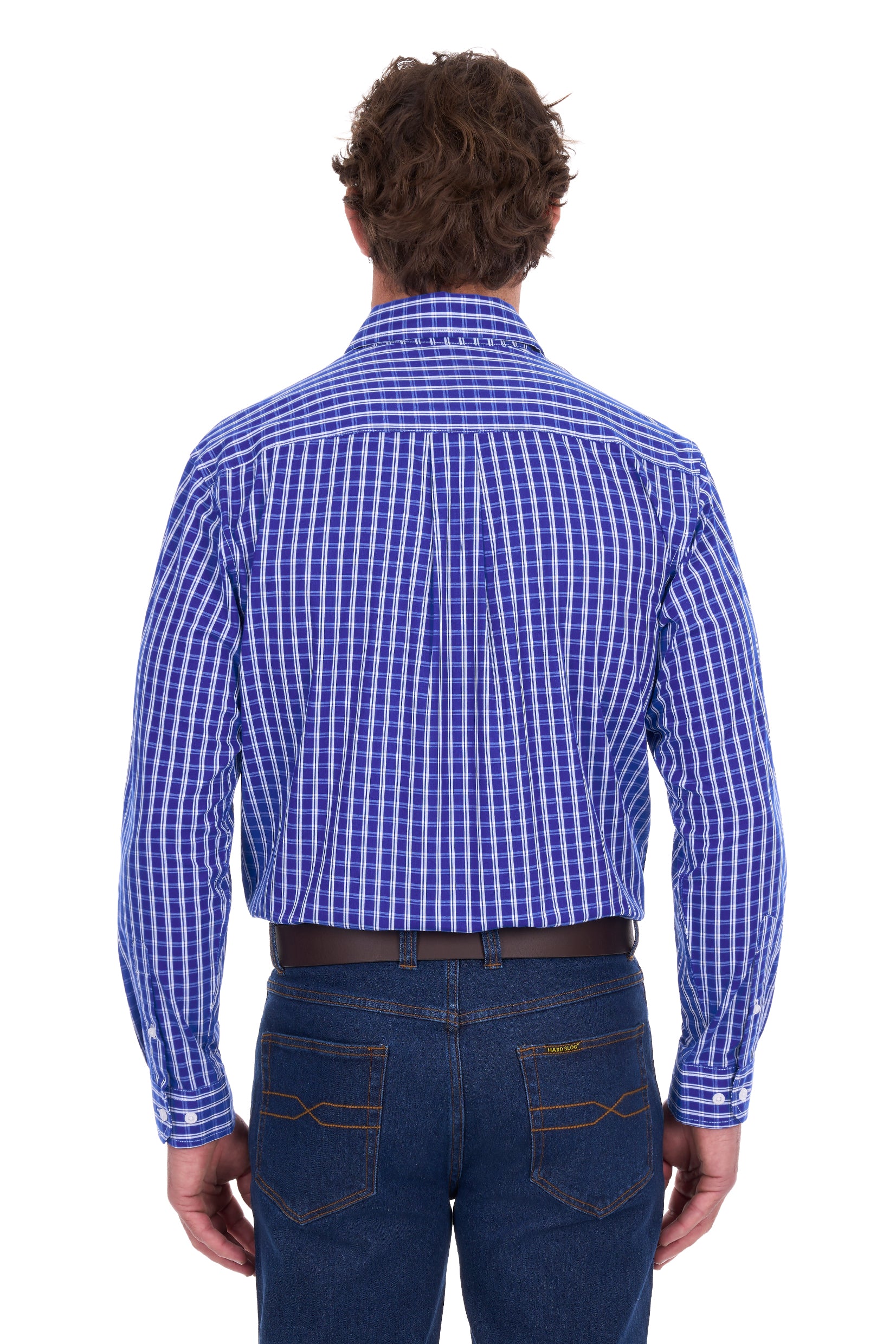‘Alex' Longsleeve Shirt - Cobalt/White