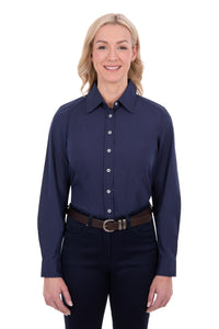 ‘Harper’ Full Button Longsleeve Shirt - Navy