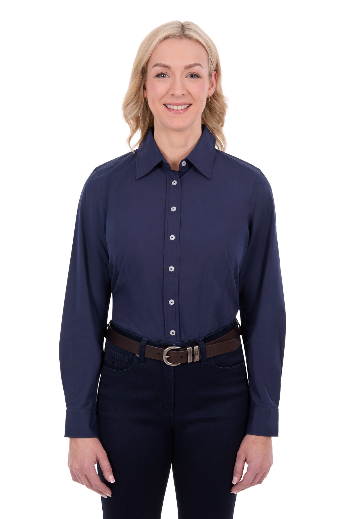 ‘Harper’ Full Button Longsleeve Shirt - Navy