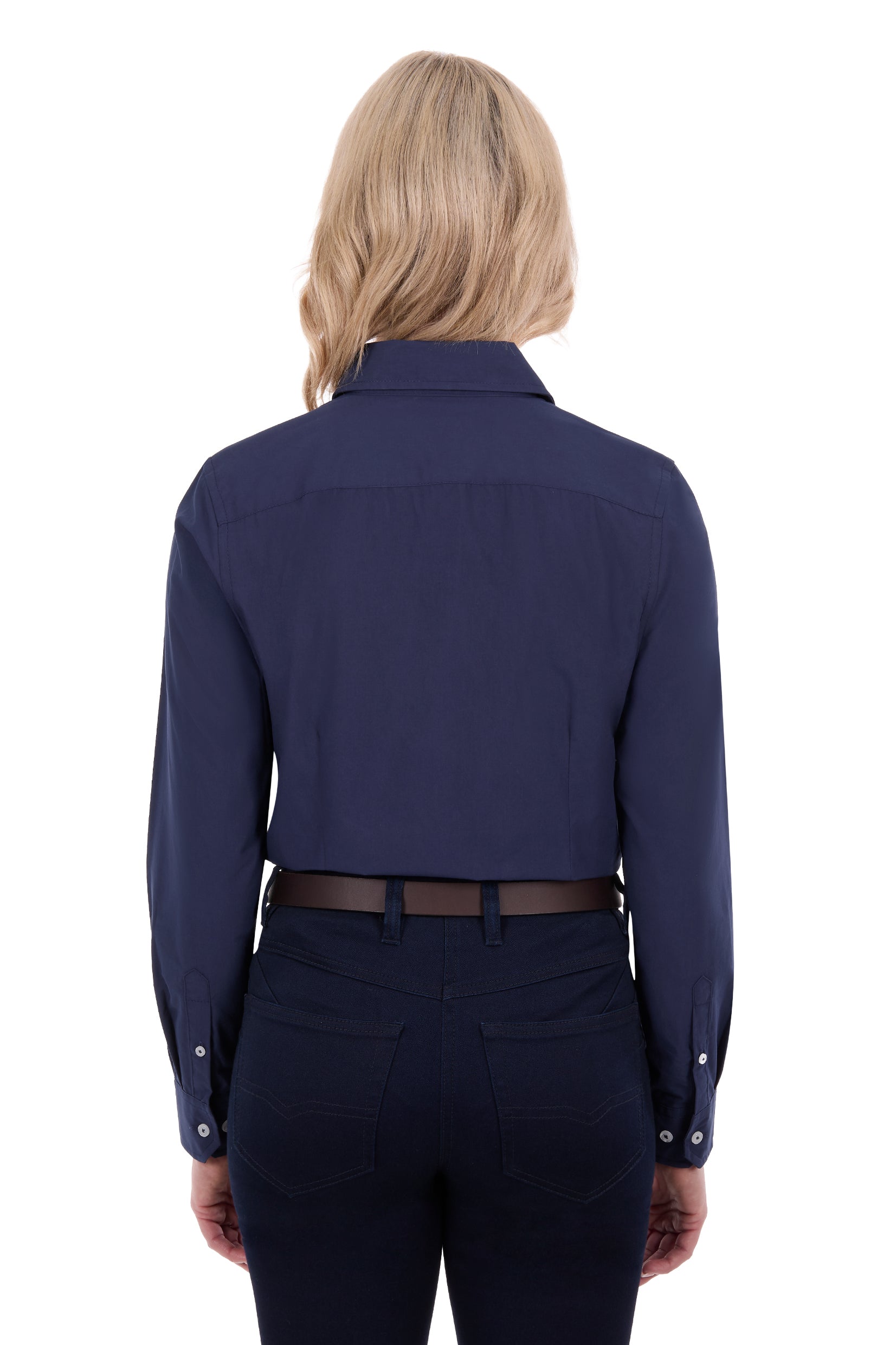 ‘Harper’ Full Button Longsleeve Shirt - Navy