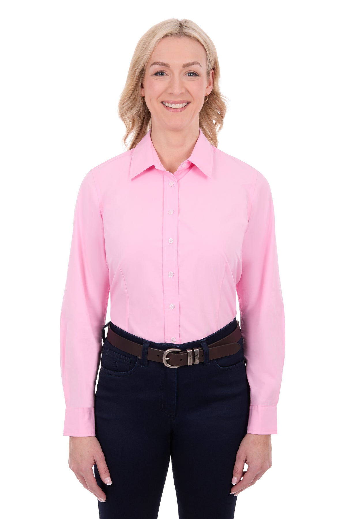 ‘Harper’ Full Button Longsleeve Shirt - Pink