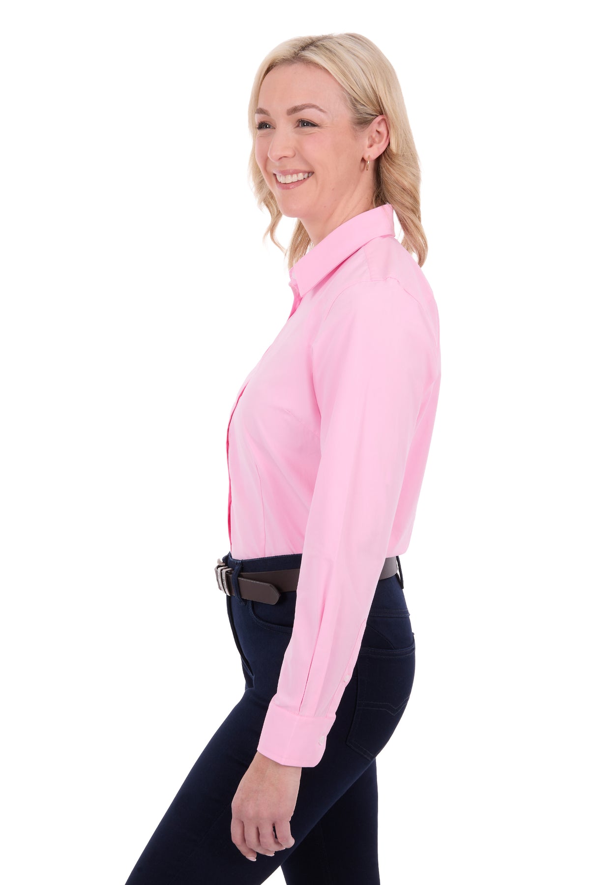 ‘Harper’ Full Button Longsleeve Shirt - Pink
