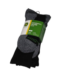 JD Black/Grey Crew Work Comfort Thick Socks (Size 8-12) - 3 pack
