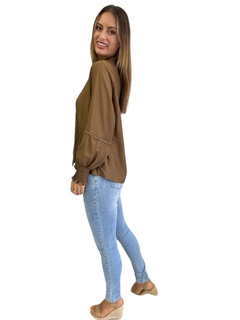 'Rosie' Top - Brown
