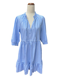 'Rebecca' Stripe Dress - Blue