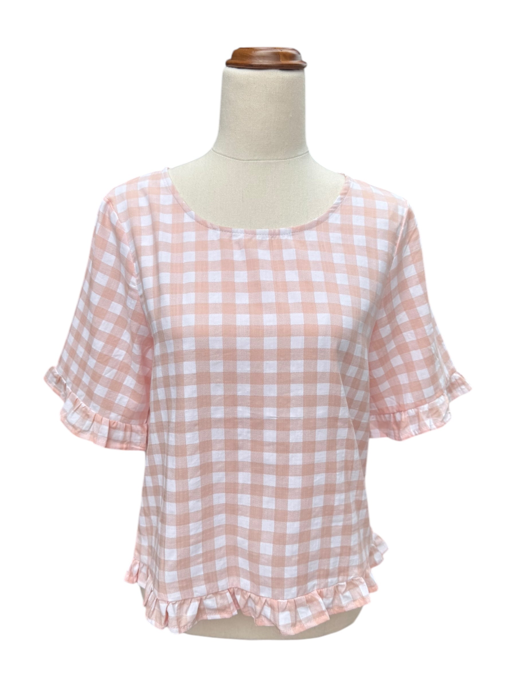 'Demi' Gingham Top - Pink