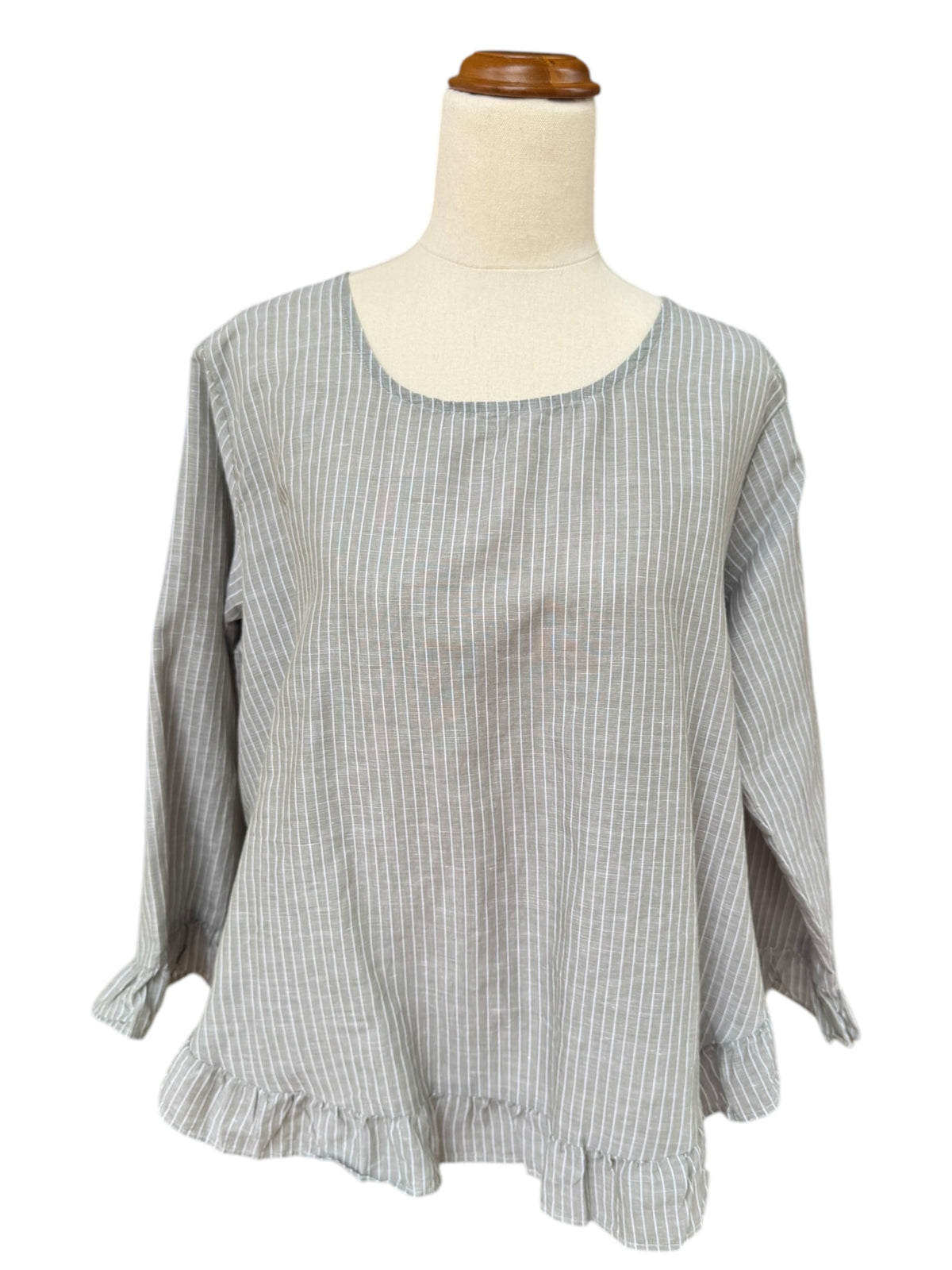 'Emilia' Stripe Top - Sage