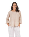 'Emilia' Stripe Top - Beige