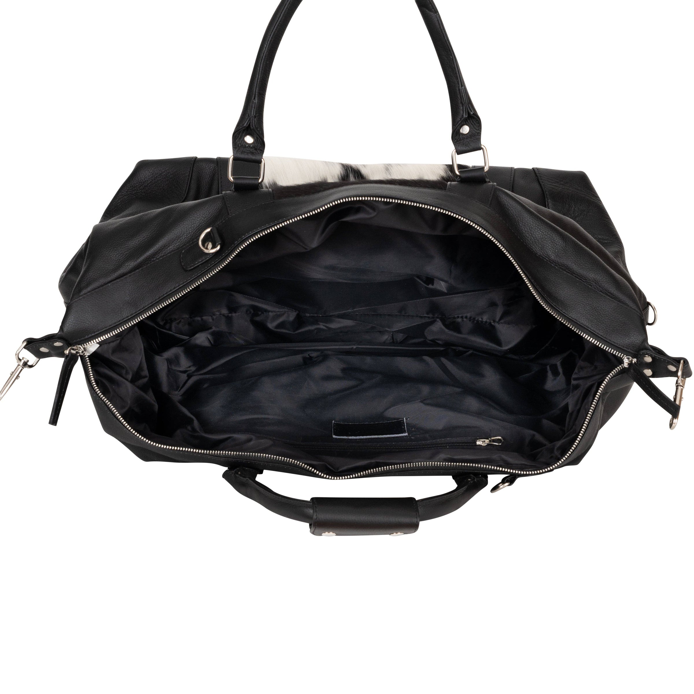 ‘Sable' Cowhide Duffle Weekender Bag – Black