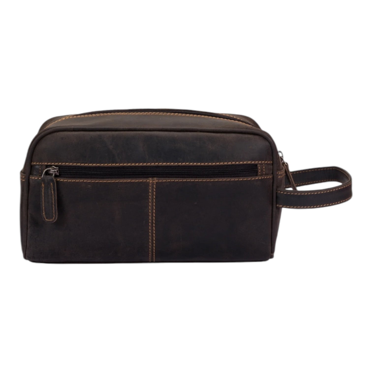 ‘Geelong' Leather Toiletry Bag - Brown