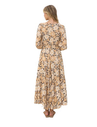 'Daisy' Maxi Dress - Black & Beige