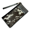 'Hamilton’ Cowhide Zippered Travel Purse - Black