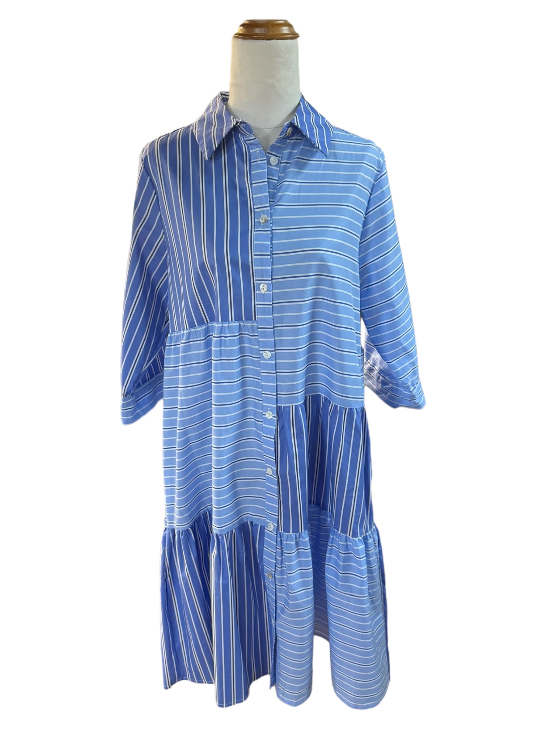'Casey' Dress - Blue Stripe