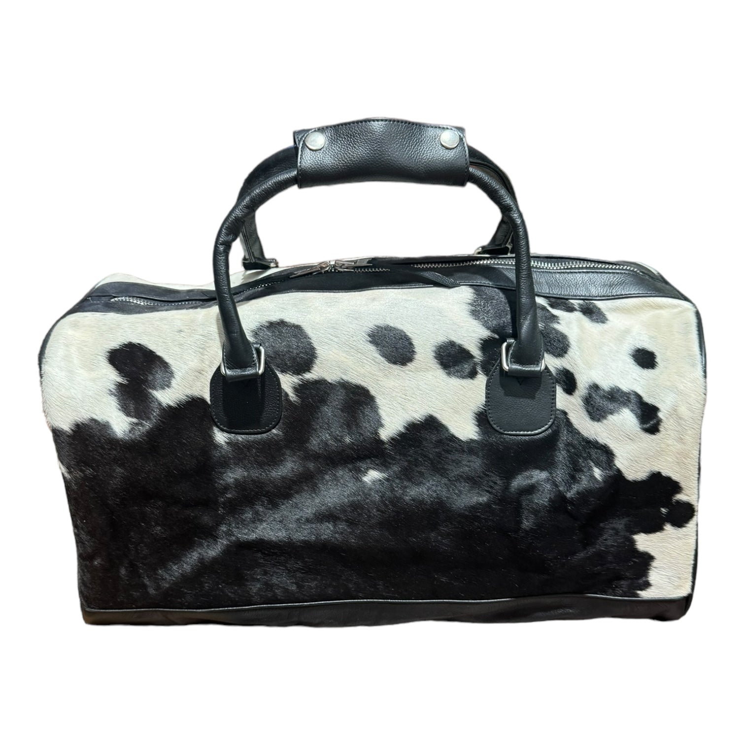 ‘Texas’ Cowhide Travel / Weekender Bag - Black