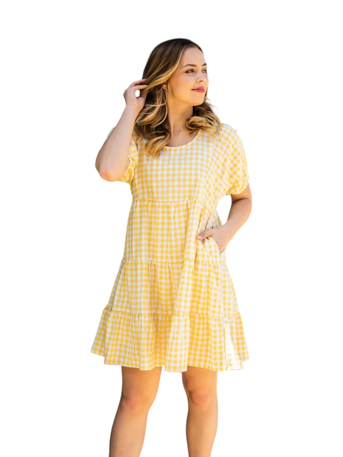 [SALE] 'Jade' Gingham Dress - Yellow