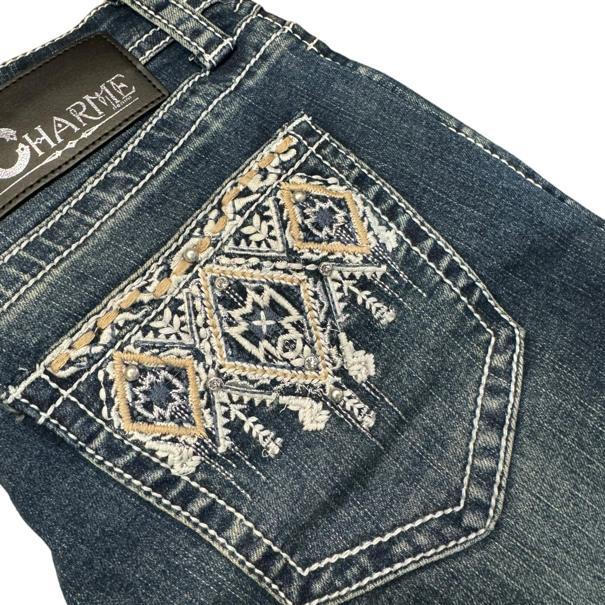Embellished Aztec Bootcut Jeans