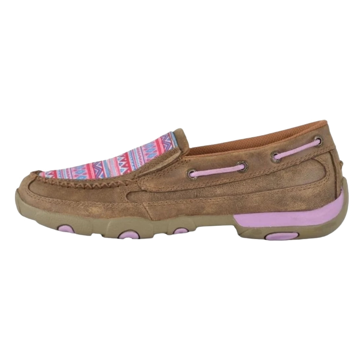 Casual Driving Slip On Mocs - Lilac Aztec