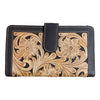 Tooled Leather Wallet - Brown